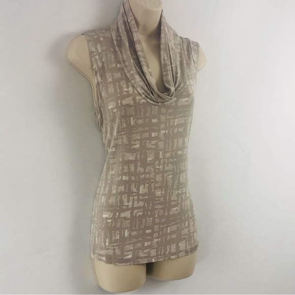 New York & Co Tan Cowl neck top - Picture 3 of 16